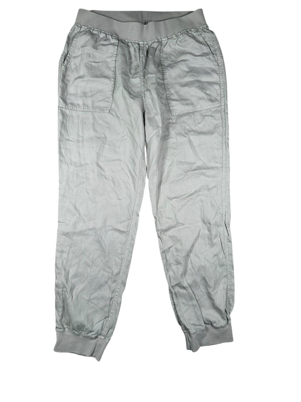 Faherty Arlie Day Pants Womens L Linen Blend Pull On Jogger Pale Green Casual